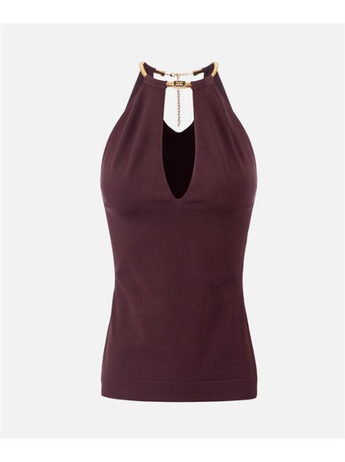 TOP WITH JEWEL SNAKE ELISABETTA FRANCHI | TK55S56E2EA4 Merlot